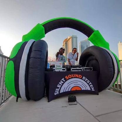 Inflatable Headphone Arch with Blower Giant Outdoor Music Festival Advertising Display for Promotion and Brand Awareness