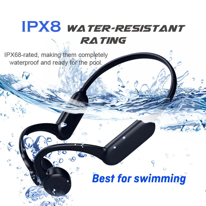 Bone Conduction Headphone Swimming Neckband Headband Earphones Wireless with 8G 16G 32G Mp3 Player