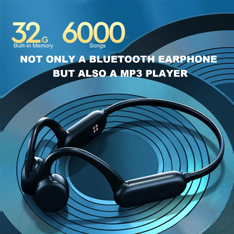 Bone Conduction Headphone Swimming Neckband Headband Earphones Wireless with 8G 16G 32G Mp3 Player