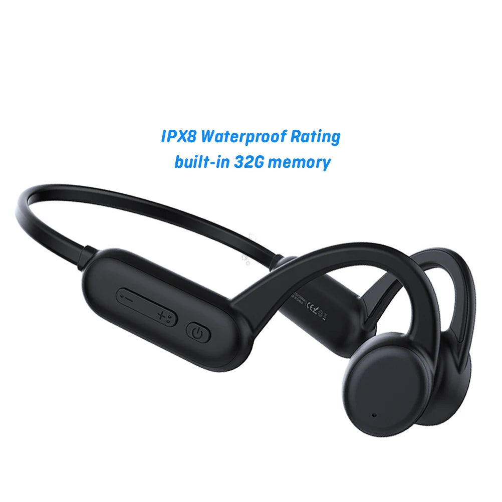 Bone Conduction Headphone Swimming Neckband Headband Earphones Wireless with 8G 16G 32G Mp3 Player