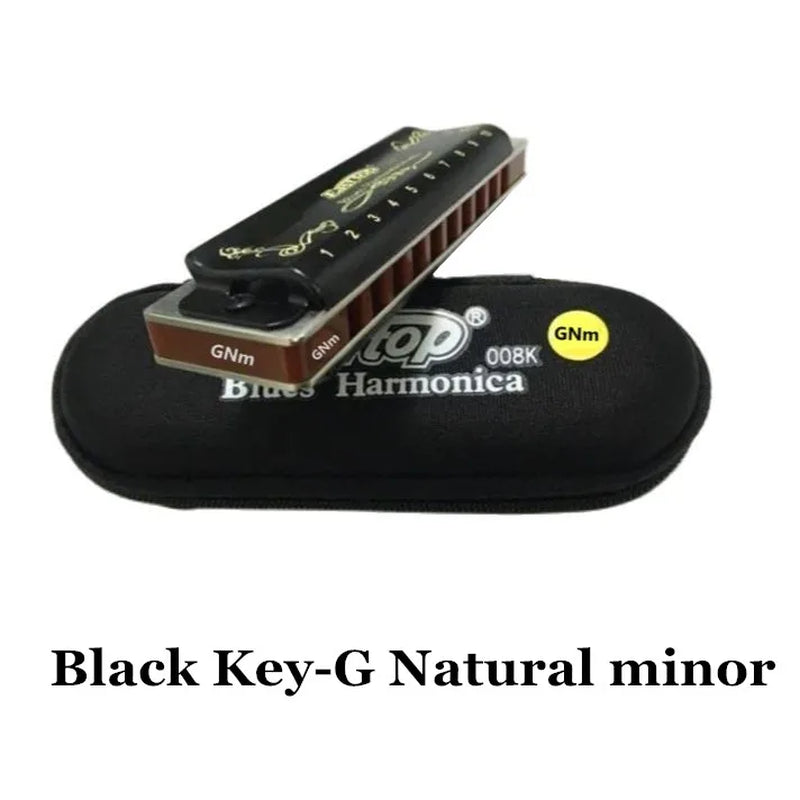 EASTTOP T008K Key of C New Blue Color Harmonica Brass Reedplates Phosphor Bronze Reeds Diatonic Blues Harp Good Harmonica