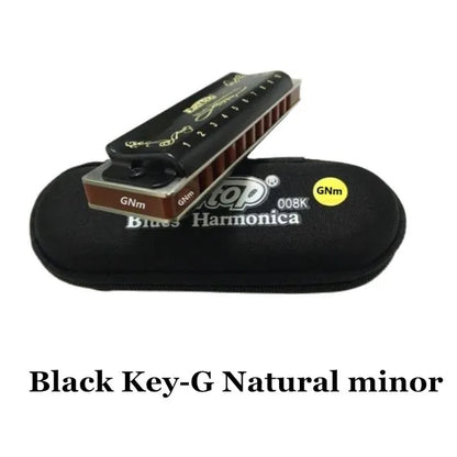 EASTTOP T008K Key of C New Blue Color Harmonica Brass Reedplates Phosphor Bronze Reeds Diatonic Blues Harp Good Harmonica