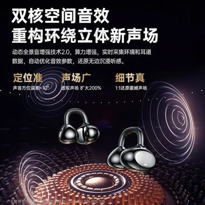 New AI Translation Air Bone Conduction Ear Clips Bluetooth Headphones Heavy Bass Super Long Battery Life Mobile Phone Universal