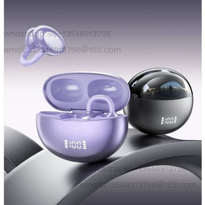 New AI Translation Air Bone Conduction Ear Clips Bluetooth Headphones Heavy Bass Super Long Battery Life Mobile Phone Universal