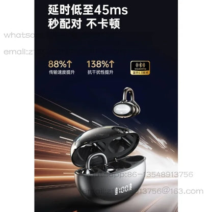 New AI Translation Air Bone Conduction Ear Clips Bluetooth Headphones Heavy Bass Super Long Battery Life Mobile Phone Universal