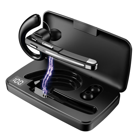 New Wireless Headset Business Ear-Mounted Bluetooth V5.1 Hands-Free Call Noise Reduction Headphones with Charging Case