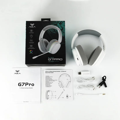 G7 Pro Wired/Bluetooth/2.4Ghz Wireless Gaming Headphone 7.1 Surround Sound with Noise Canceling Mic