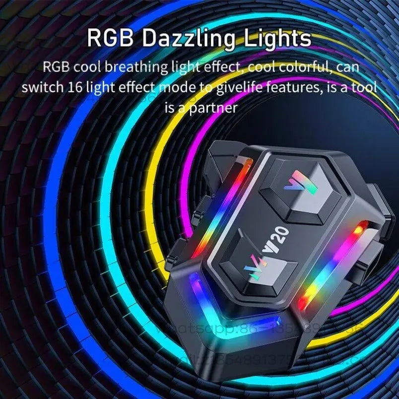 Y20 Motorcycle Helmet Bluetooth Headset Rider BT5.3 RGB Colo Spot