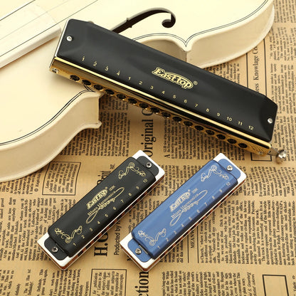 EASTTOP T008K Key of C New Blue Color Harmonica Brass Reedplates Phosphor Bronze Reeds Diatonic Blues Harp Good Harmonica