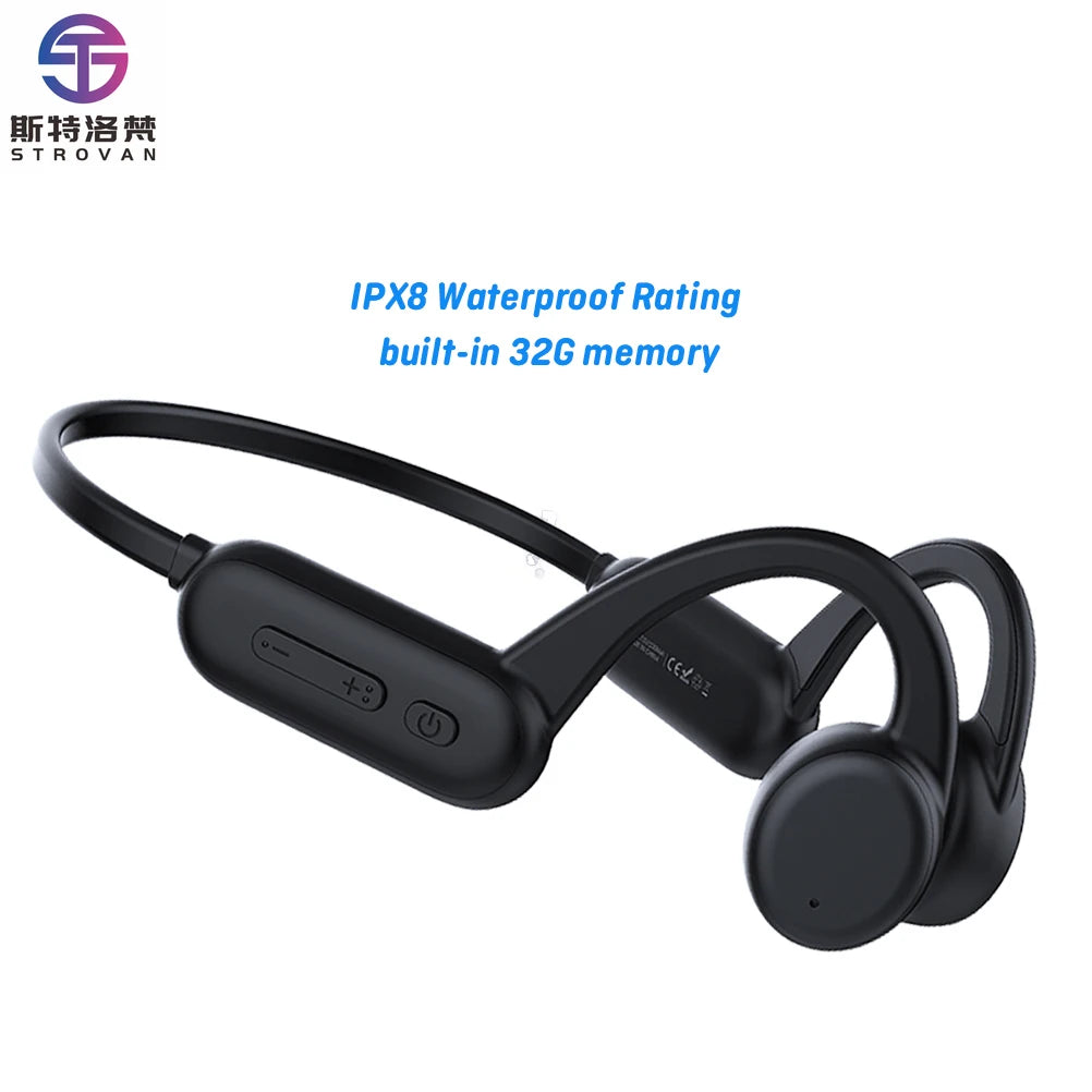 Bone Conduction Headphone Swimming Neckband Headband Earphones Wireless with 8G 16G 32G Mp3 Player